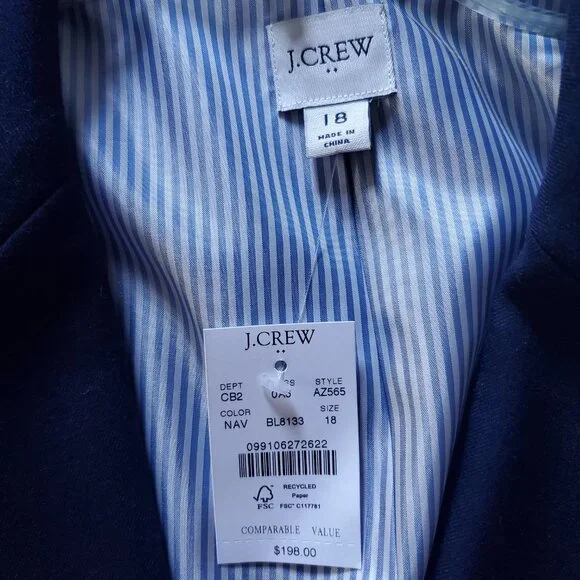 J. Crew Original Schoolboy Blazer NWT Size 18 - Picture 6 of 14
